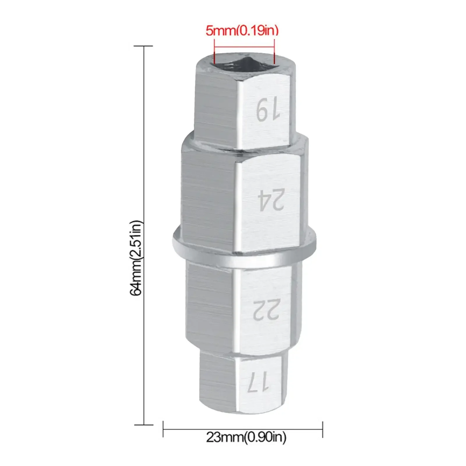 六角車軸ツールユニバーサルクロームシルバー六角レンチ取り外しツール六角六角車軸スピンドルツールオートバイフロント車軸ホイール用