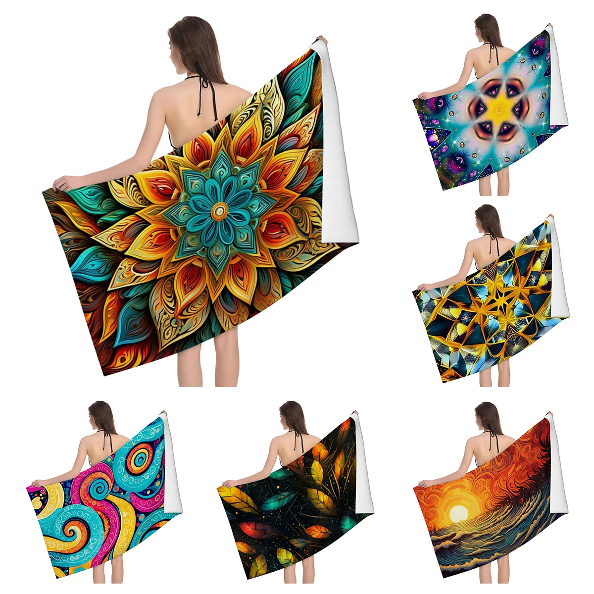 Home bath towels for the body towels bathroom quick drying microfiber beach Oil painting style man large sports towel aaaa