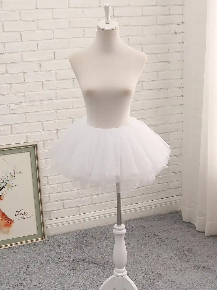 26Cm Mini Tulle Lolita Petticoat Wit Zwart