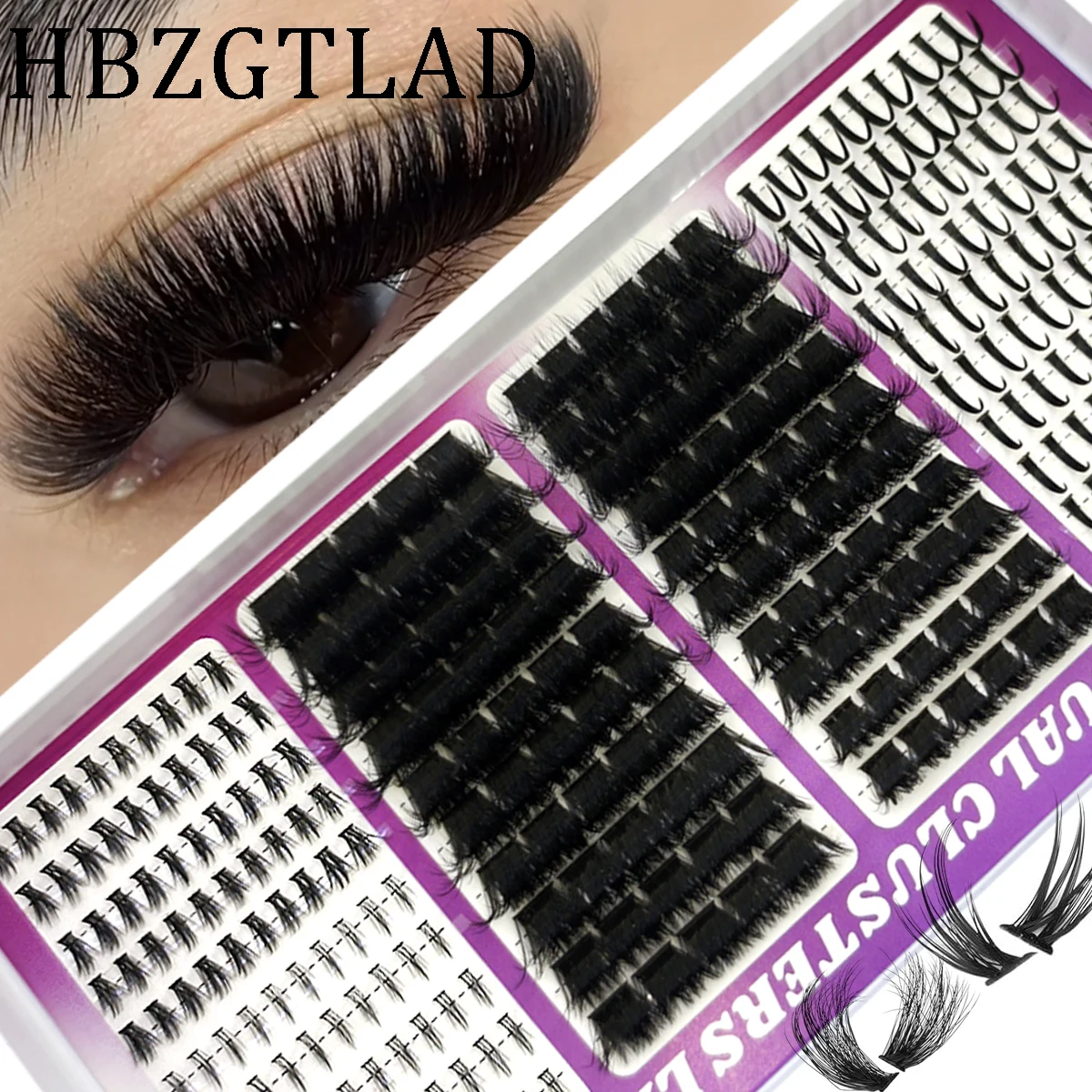 Manga Clusters Spiky 2-Stil Bottom Cluster Wimpern, gemischte Stile, flauschige Volumen-Cluster-Wimpern, zarte einzelne Wimpernverlängerungen