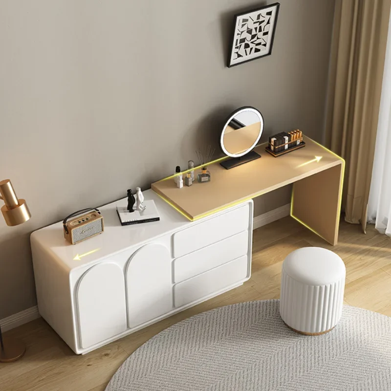 Modern Luxury Dressing Table Bedroom Girls Storage Stool Dressing Table Sets Mirror Luxury Tocador Maquillaje Salon Furniture