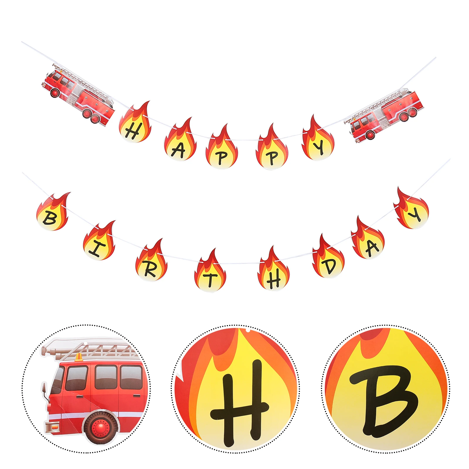 

Fire Truck Bunting Decoration Kids Theme Festive Party Supplies Party Decoration Birthday Banner Door Window