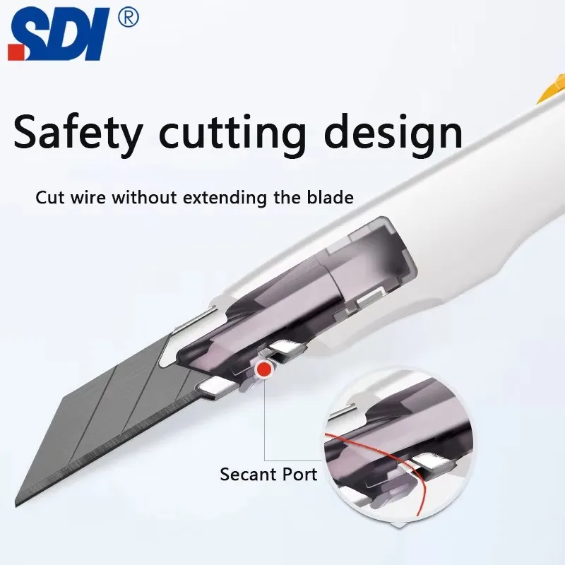 Pocket Utility Knife 9mm Anti Shaking 30° Sharp Angle AutoLock Box Cutter Secant Cutting Arts And Crafts Supplies Office Gadgets