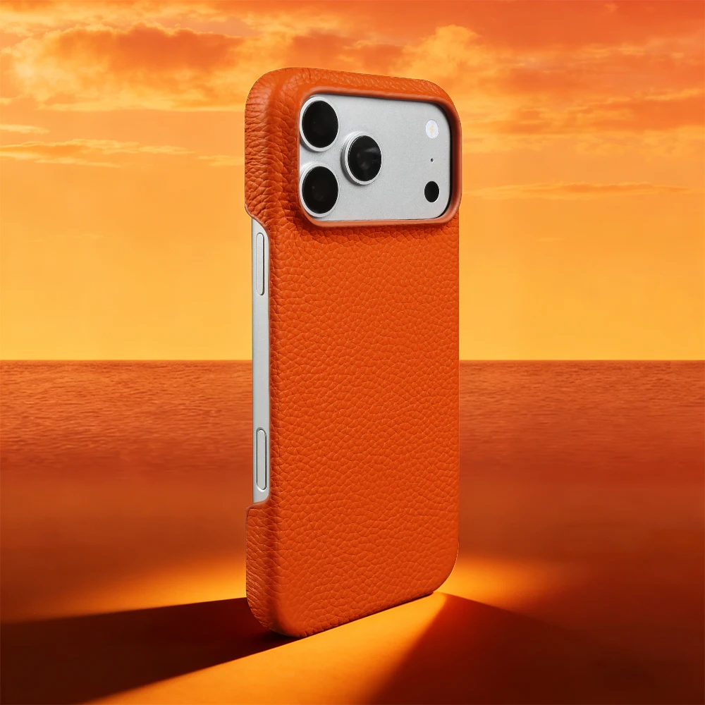 

100% Genuine Leather Phone Case for iPhone 17 Air 16 15 14 Plus 13 12 11 Pro Max Luxury Shockproof Camera Protection Cover Etui