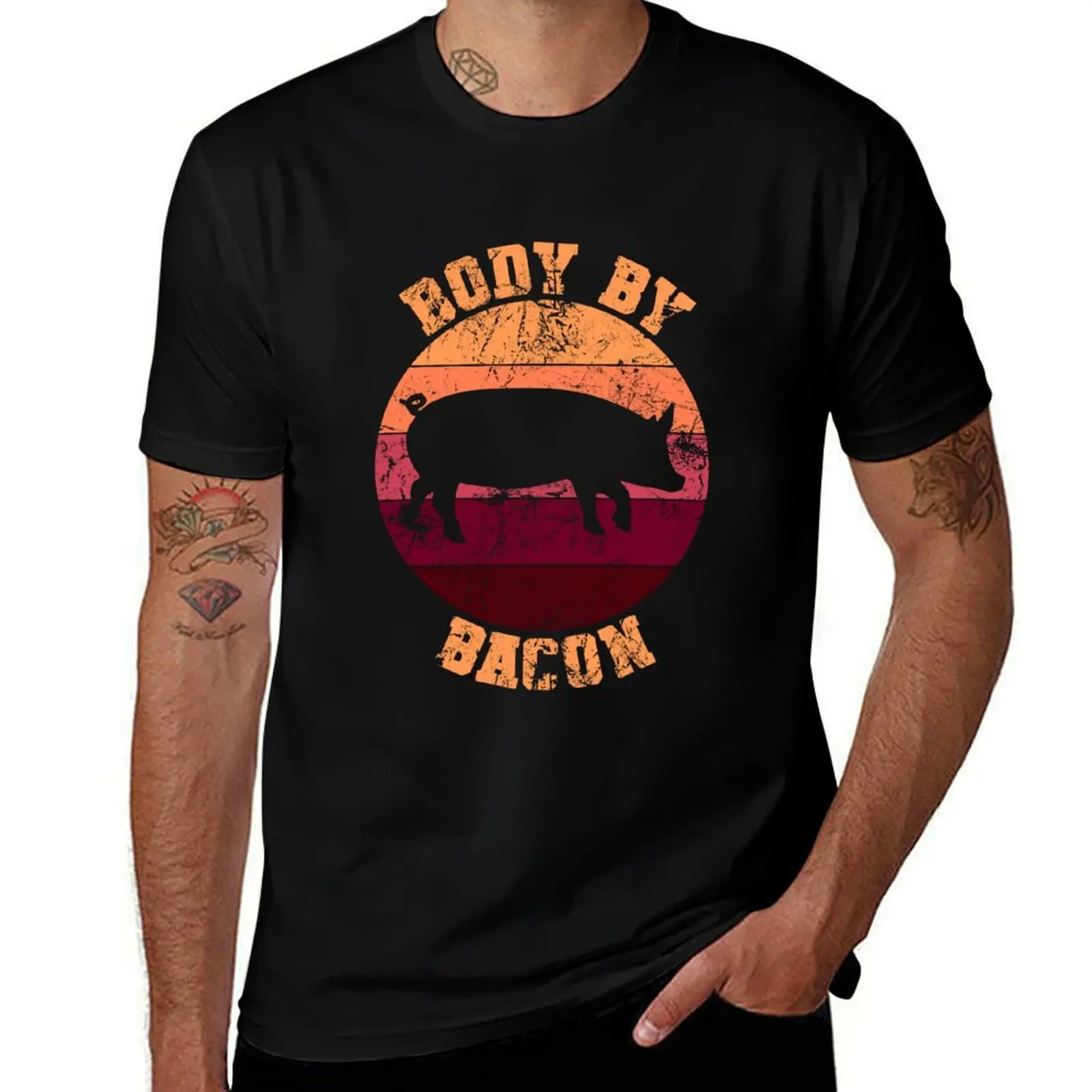 

Body By Bacon Low Carb High Fat Ketogenic Diet T-Shirt oversized vintage t shirts fashion shirts mens funny t shirts