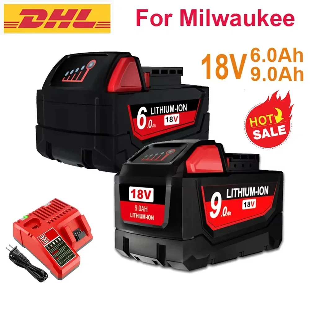 

For Milwaukee M18 Battery 12000mAh 18V Rechargeable Battery For Milwaukee Tool M18B5 XC 48-11-2402 48-11-2411 2604-22