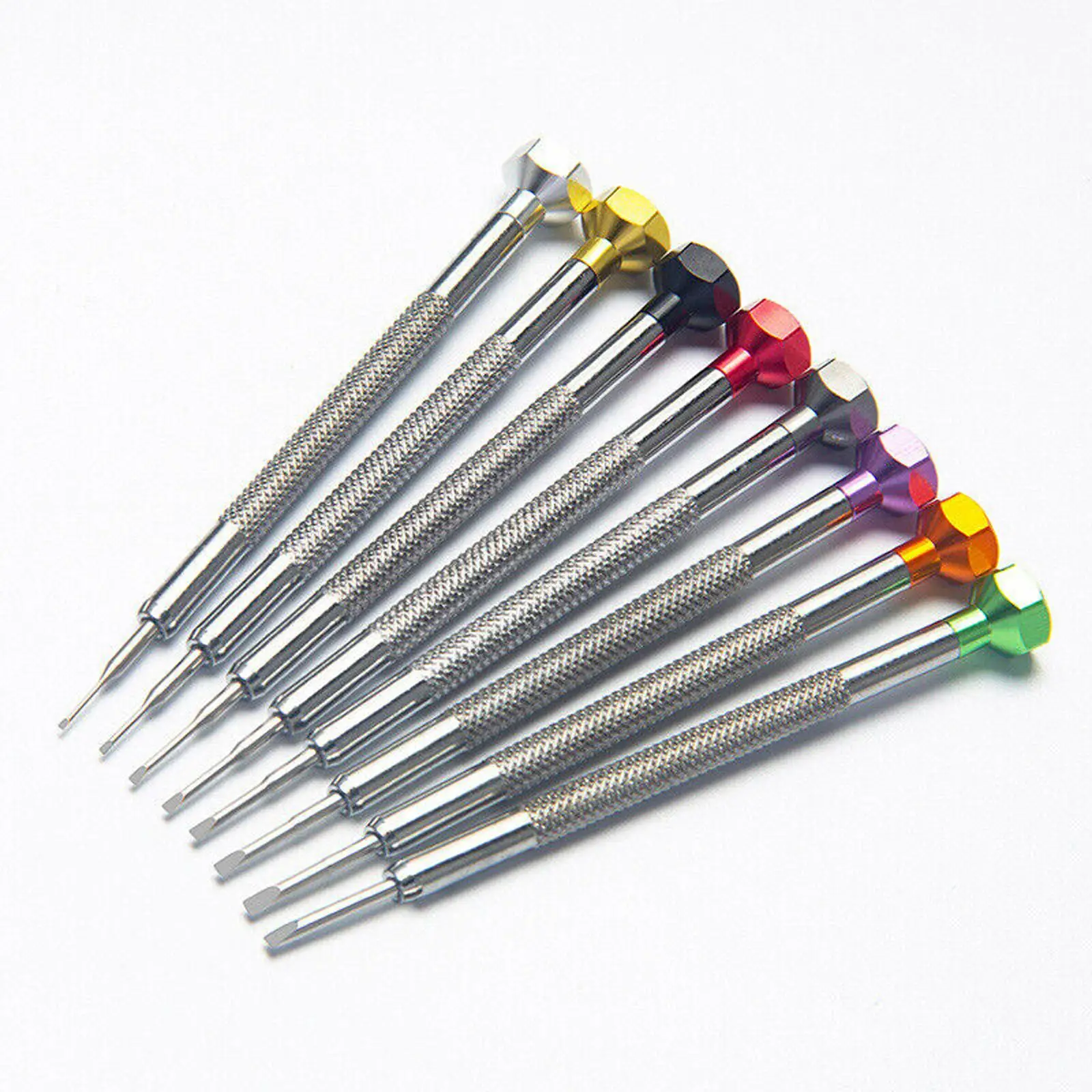 8Pcs Watchmakers Screwdrivers Small Screwdriver Set 0.6-2.0 mm Professional Flat Head Watch Screwdriver Set for Toys Eyeglass