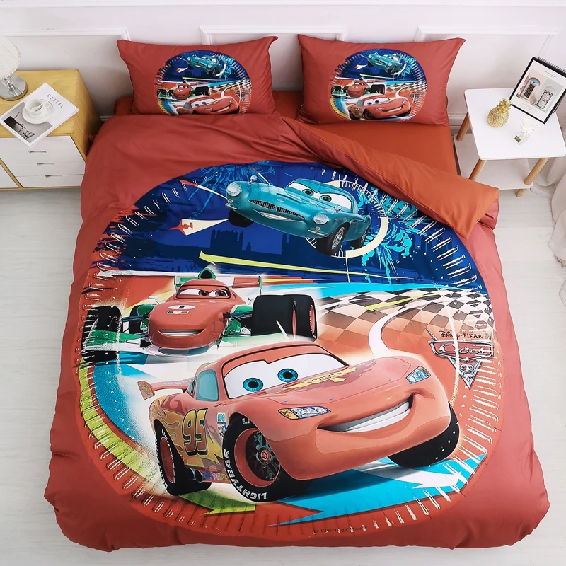 Disney conjunto de cama mcqueen carro spiderman conjuntos capa edredão único tamanho duplo para o bebê crianças meninas cama presentes aniversário