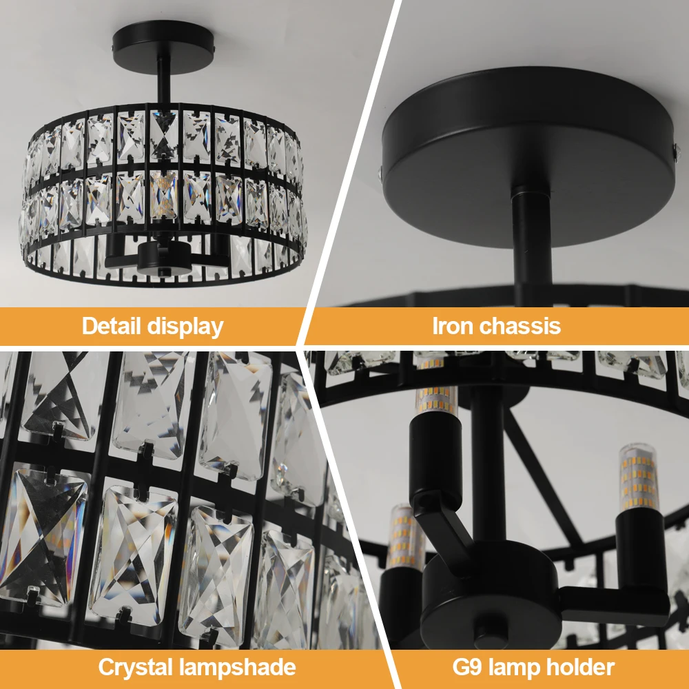 Crystal Ceiling Chandeiler Lamp Modern Indoor Lighting Pendant Light Fixtures Home Decora Led Hanging Light Living Bedroom Lamps