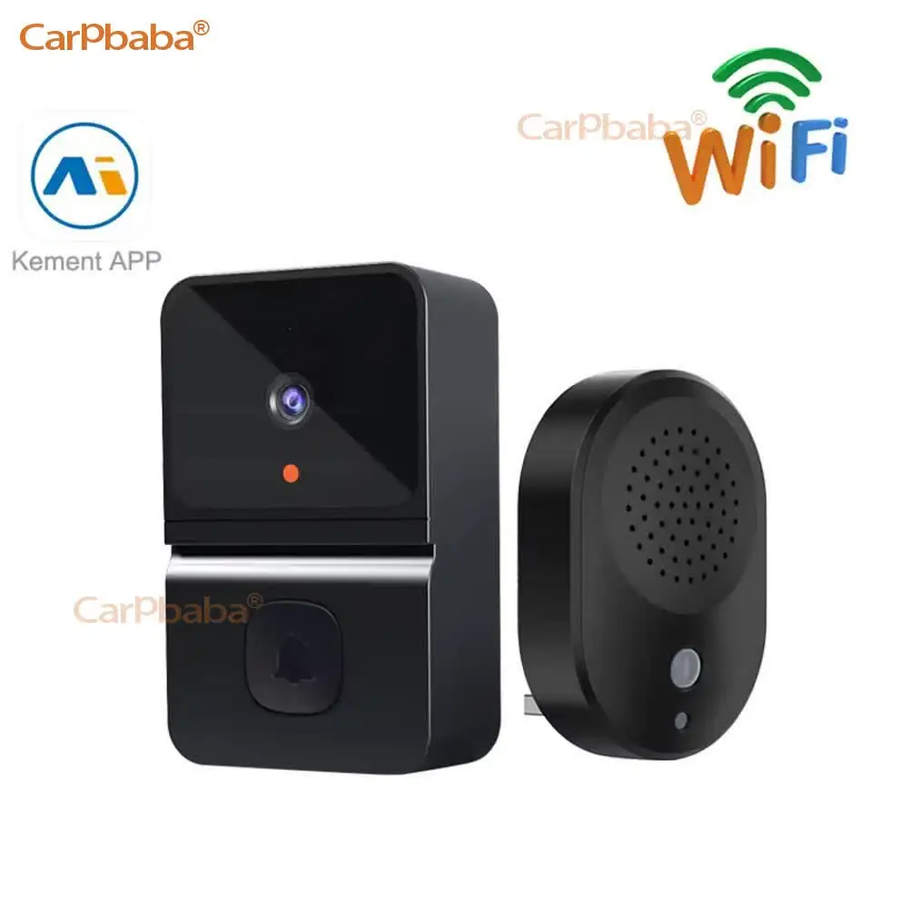 Sonnette vidéo WiFi pour maison intelligente, Protection de sécurité sans fil, caméra, sonnette de porte, interphone, Vision nocturne, application Kement Rechargeable