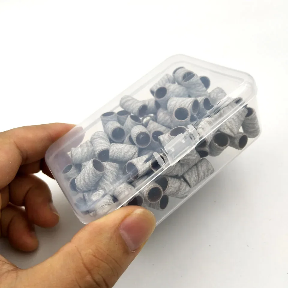HYTOOS 100Pcs Sanding Bands for Nail Drill Professional Gel Polish Remover Accessories Without Mandrel Salon Home Manicure Tools