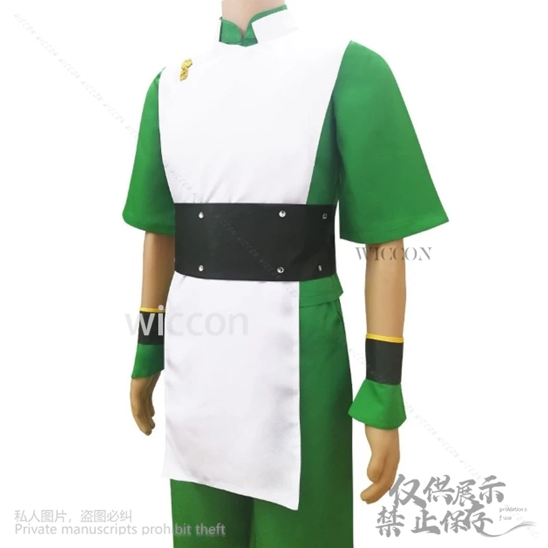 Anime Avatar The Last Airbender Cosplay Toph Beifong Costume Gilet verde Pantaloni Parrucca per Halloween Natale Ragazze Donna Personalizzato