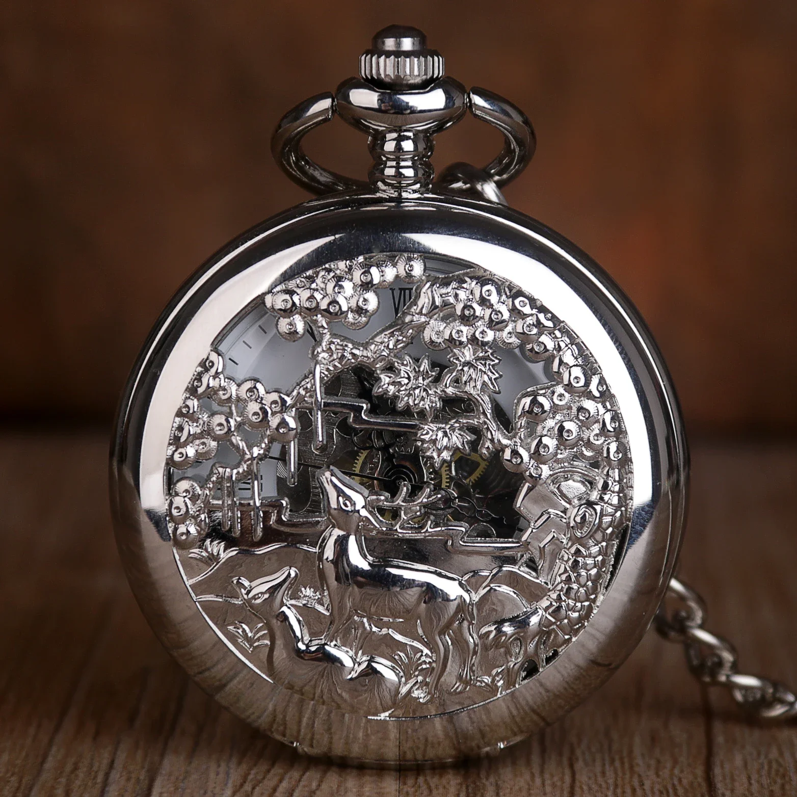 Fashion Vintage 2 Sides Open Case Pocket Watch Mechanical For Men Women High Quality Luxury Hollow Skeleton Hand Wind Fob Watch