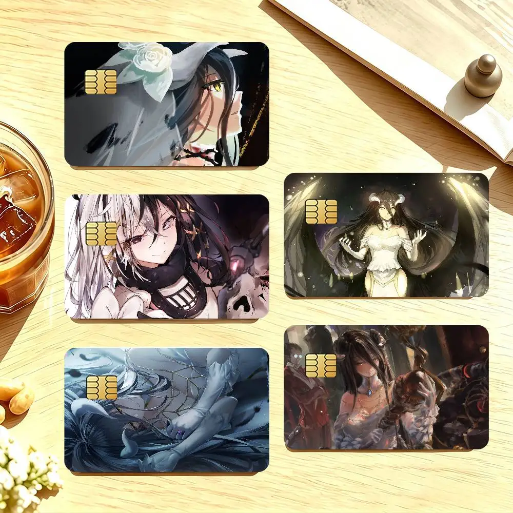 Anime O-Overlord albedo Credit Card Public Transportation Cards Sticker Waterproof Card Face Decoration 4PCS