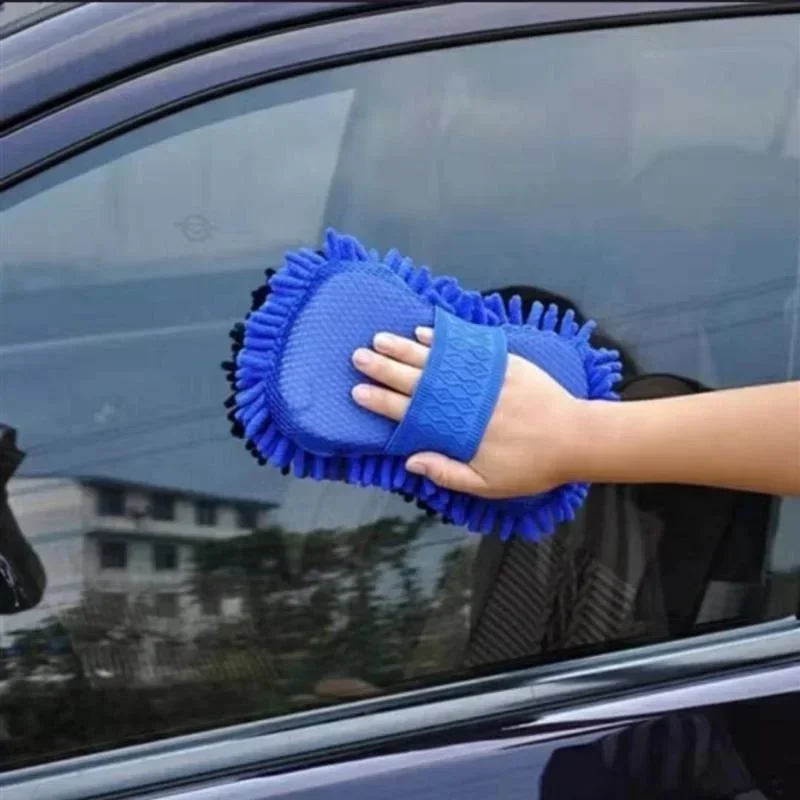 Car Wash Mitt, Premium Chenille Microfiber Wash Sponge, Scratch-Free Ultra Absorbent Cleaning Glove, Sponge Washing Tools image 5