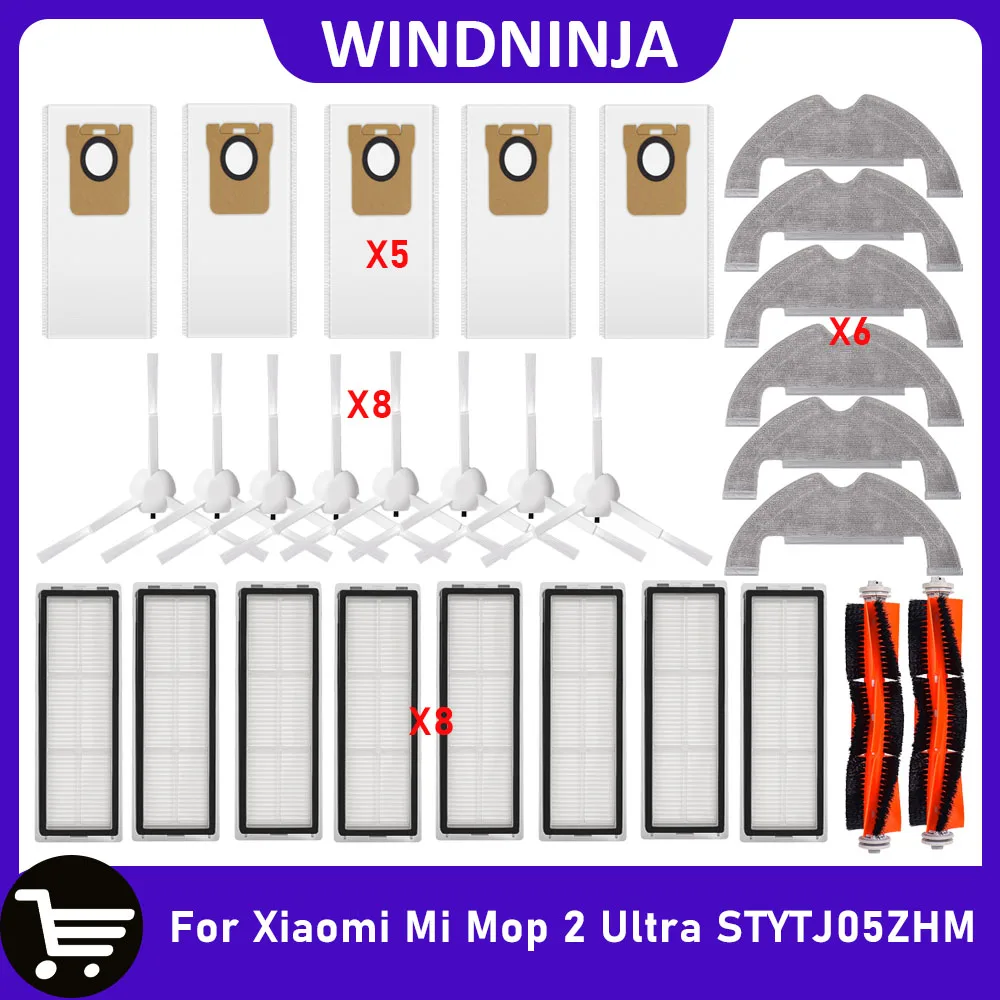 For Xiaomi Mi Robot Vacuum-Mop 2 Ultra STYTJ05ZHM Accessories Dust Bags Filter Mop Pads Main Side Brush Replacement Spare Parts