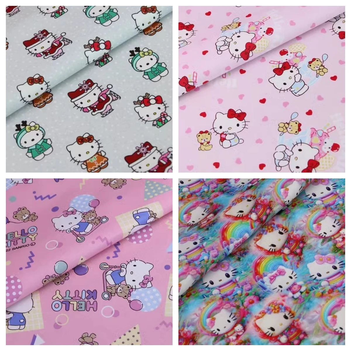 45x140cm Hello Kitty 100 Cotton Fabric Printed Cloth Sewing Quilting Fabrics For Patchwork Needlework Diy Handmade Accessories