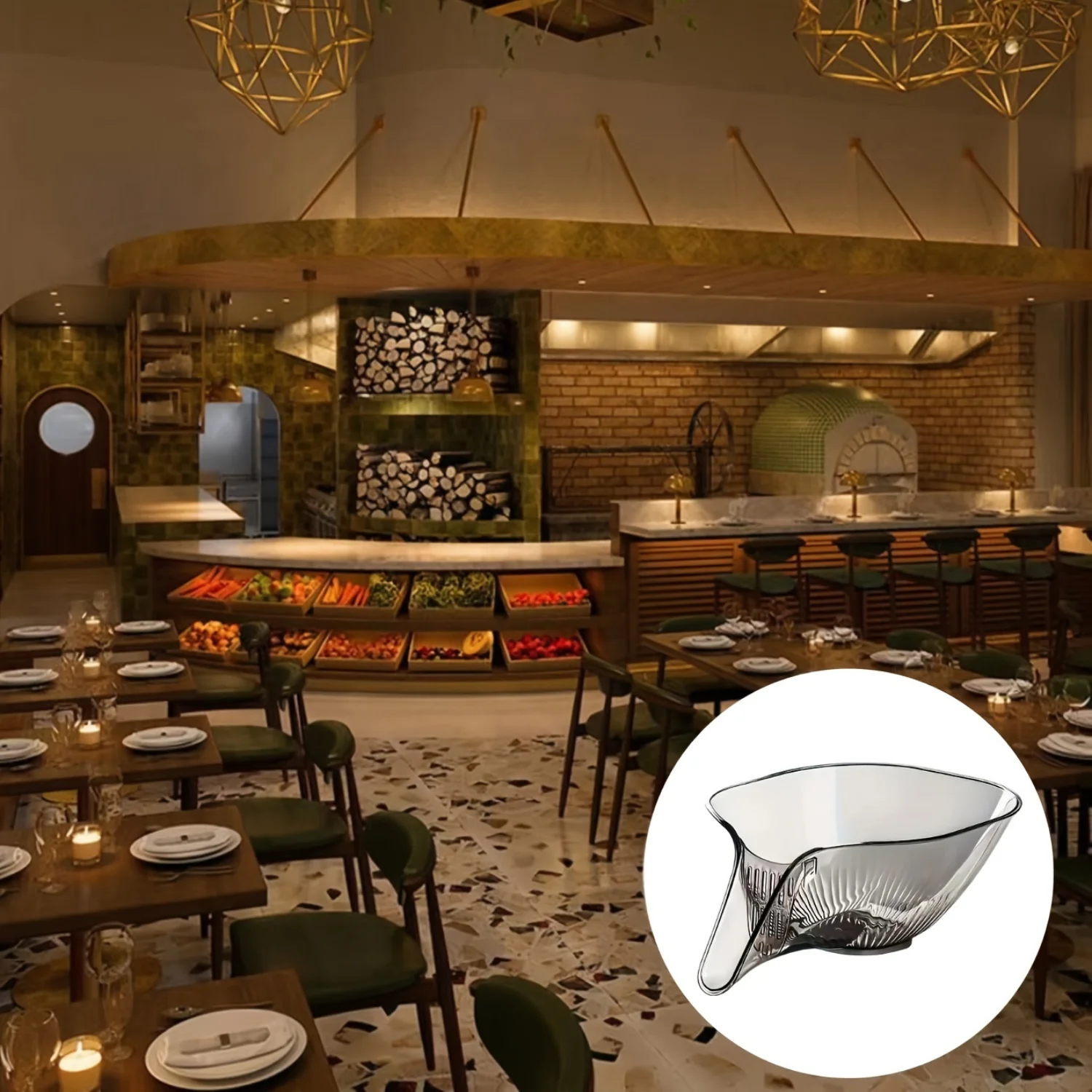 

Multi-Purpose Plastic Colander with Drainage Spout for Kitchen Use - Rinse Vegetables, Pasta, Fruits, Salads, Rice