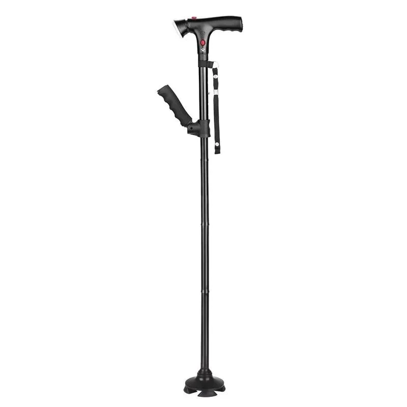

Collapsible Telescopic Folding Elder Cane LED Walking Trusty Sticks Elder Crutches For Mother The Elder Fathers Outdoor Climbing
