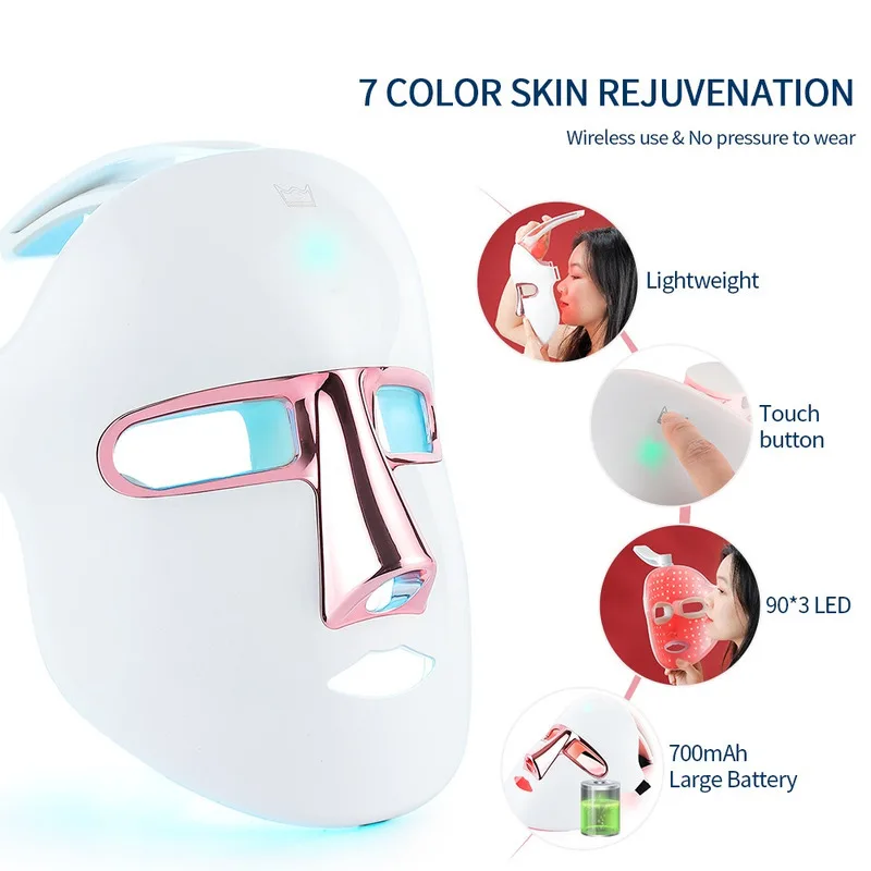 LED Gezichtsmasker Foton Therapie Gezicht Schoonheid Masker Huid Lifting Acne Rimpels Verwijderen Gezicht SPA Huidverstrakking Anti-aging Machine