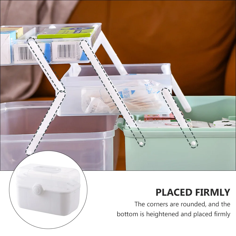 1 قطعة صندوق دواء متعدد الوظائف منظم بلاستيكي كبير المعونة تخزين حالة طبية الأسرة المحمولة طقم الطوارئ