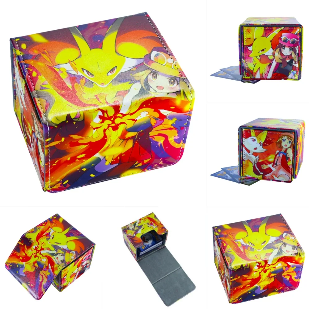 Pokemon Cards Box Serena Anime Game Characters Opcg Tcg Ptcg Large Capacity Storage Box Pu Collection Card Box Toys Gifts