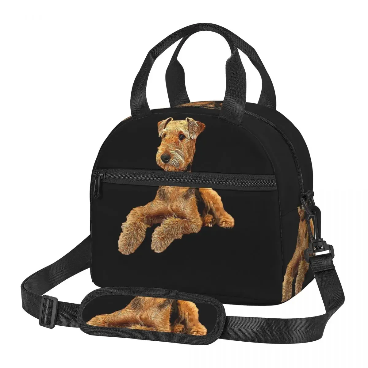 

Airedale Terrier Beautiful Dog Lunch Bags Insulated Bento Box Lunch Tote Leakproof Picnic Bags Thermal Bag for Woman Travel