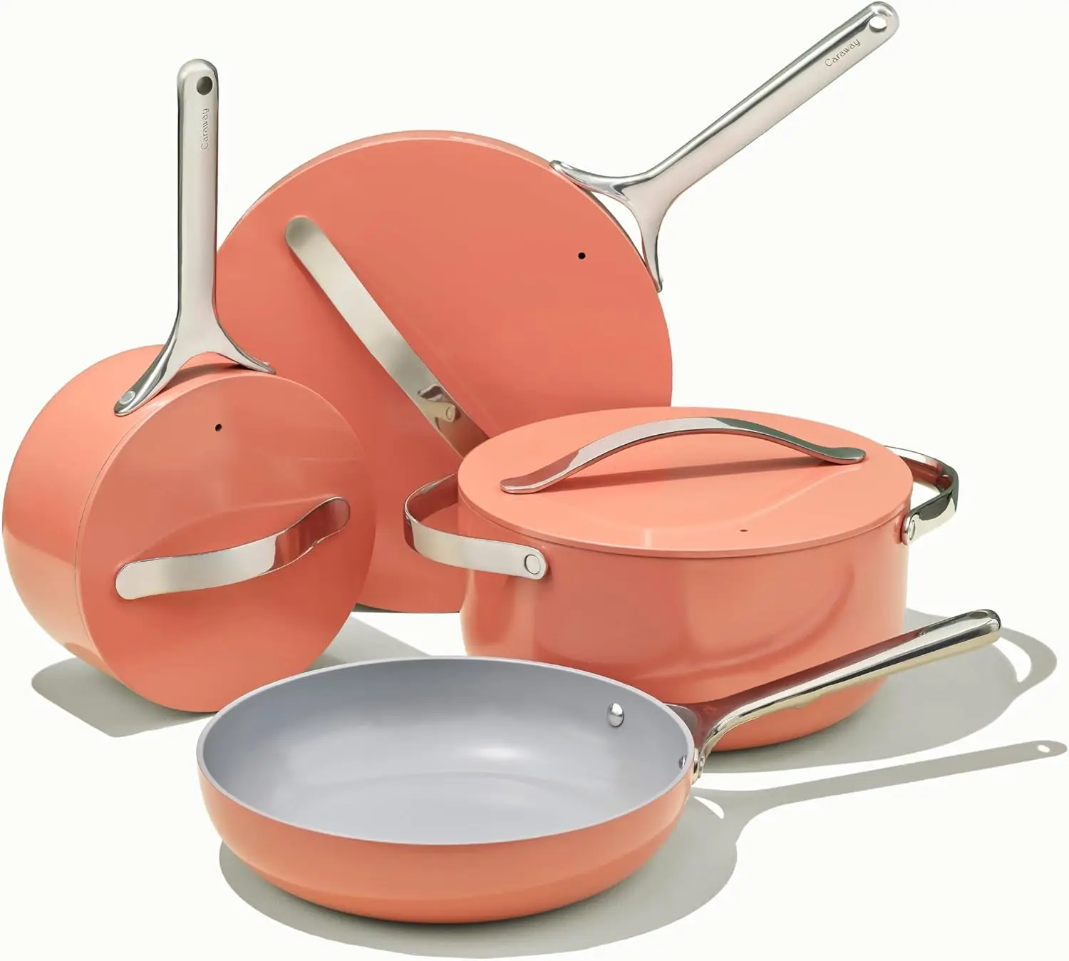 Nonstick Ceramic Cookware Set (12 Piece) Pots, Pans, Lids and Kitchen Storage - Oven Safe & Compatible with All Stovetops