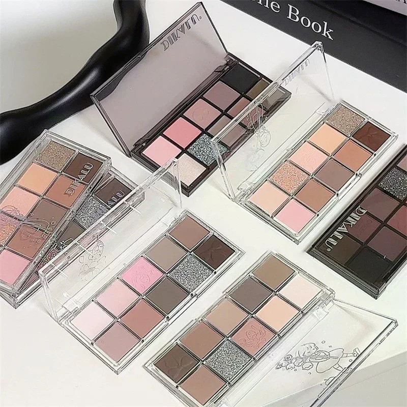 DIKALU 12色低彩度アイシャドウパレットオールマットティーアプリコットアイメイクアップパレットデイリーアースメイクアップロングアイシャドウ