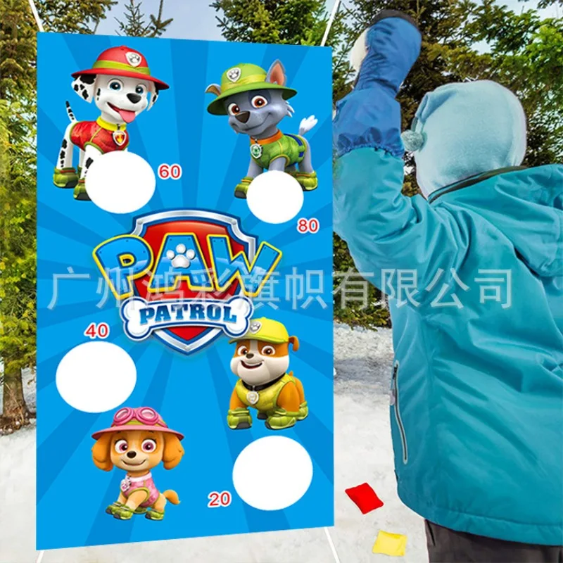 子供のためのパウパトロールの旗,漫画の背景の布,屋外バナー,誕生日プレゼントのポスター