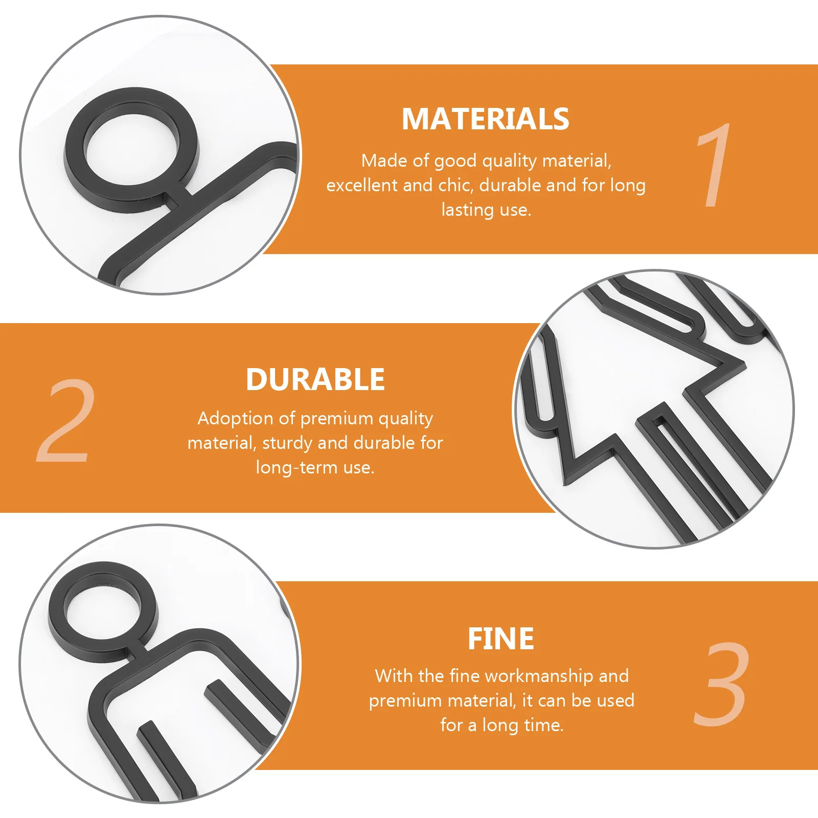 

1 Pair Toilet Identification Signs Premium Material Clear Washroom Sign Plates Restroom Guiding Bathroom Directional Signs