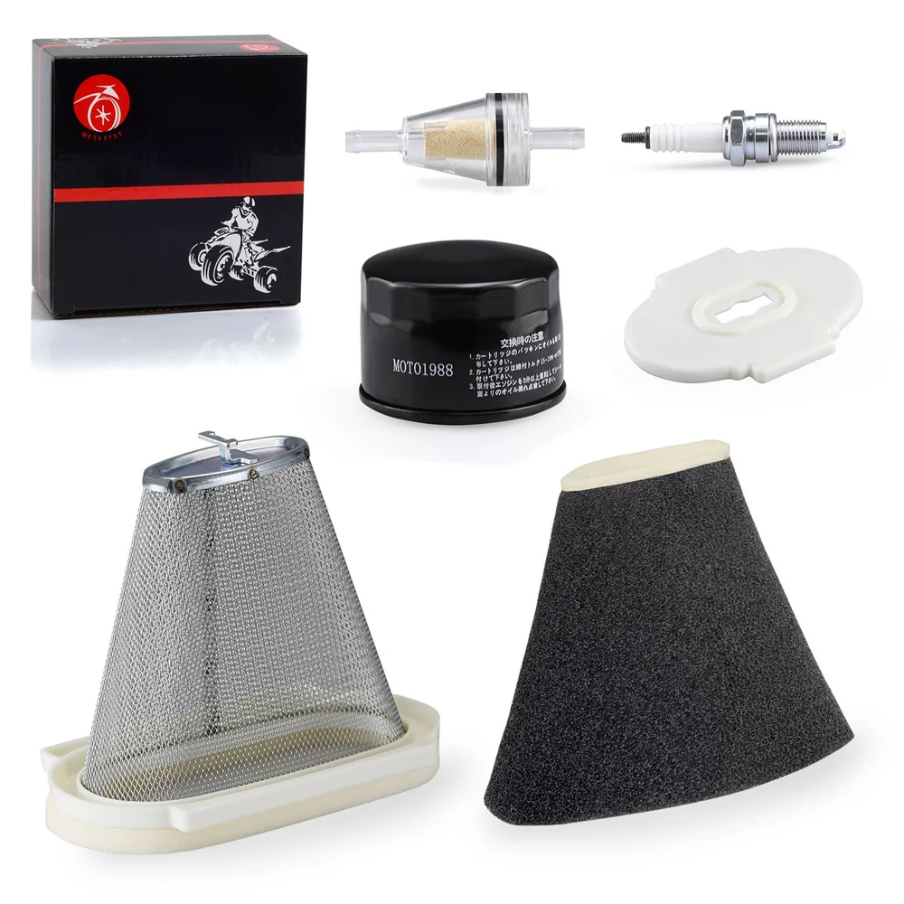 Air Filter & Cage Guide & End Cap Oil Filter Spark Plug For Yamaha Raptor 660R YFM660R 2001 2002 2003 2004 2005
