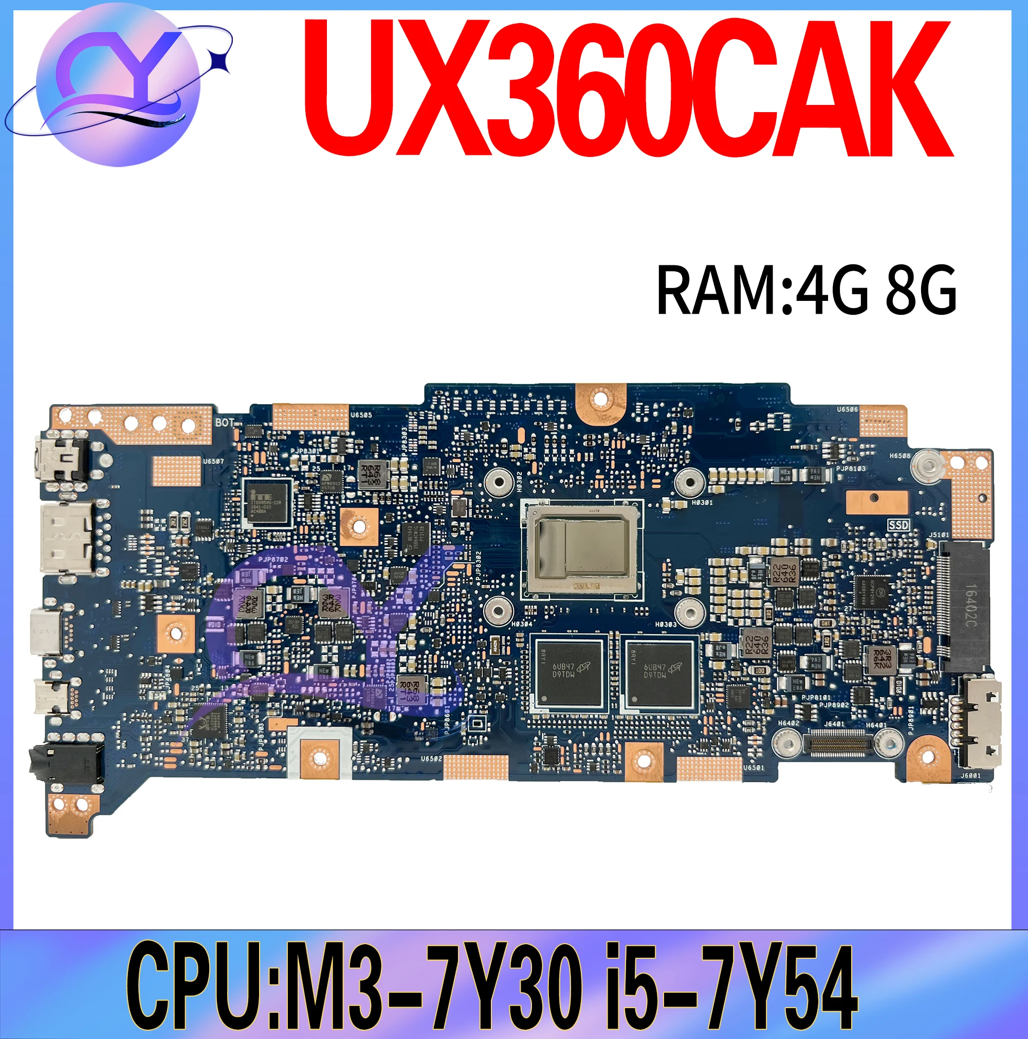 Imagem -02 - Placa-mãe do Portátil para Asus Ux360ca Ux360cak Ux360c Tp360ca U360ca U360ca m3 i5 m7 4g 8g Ram Funcionamento 100