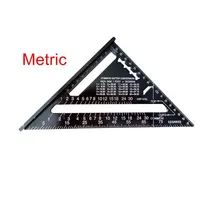 7Inch Triangle Ruler Measurement Tool Aluminium Alloy Carpenter Tools Inch Metric Angle Ruler Speed Square Woodworking Tools