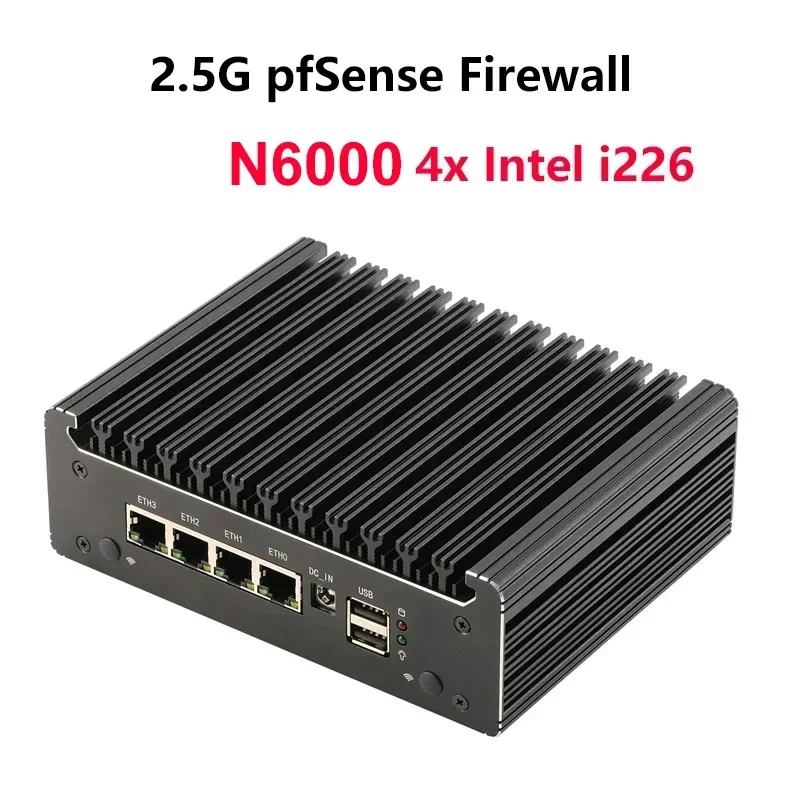 جهاز توجيه لين pfSense جدار الحماية ، K31 ، N6000 ، N4500 ، N4505 ، 4x ، Intel G ، i226 ، صناعي ، بدون مروحة ، كمبيوتر صغير ، HD2.0 ، OPNsense ، PVE ، ESXi