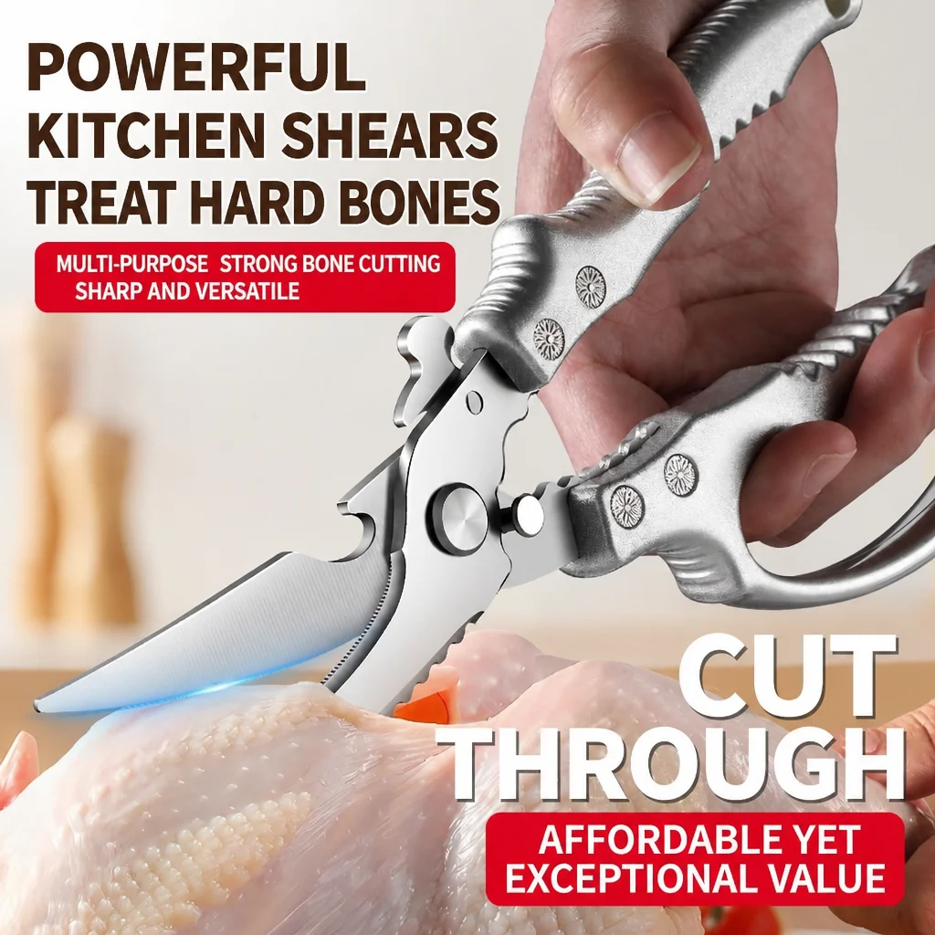 High Hardness Sharp Kitchen Scissors Multi-Functional Home Use Strong Chicken Bone Cutting Food Special Scissors