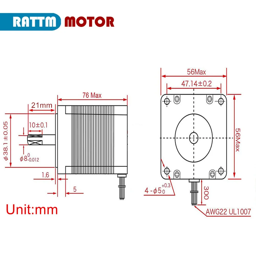 【EU Stock】3 pcs or 4 Pcs Nema 23 Stepper Motor Stepping Motor 23HS8430 76mm 270Oz-in 3A 23HS8430