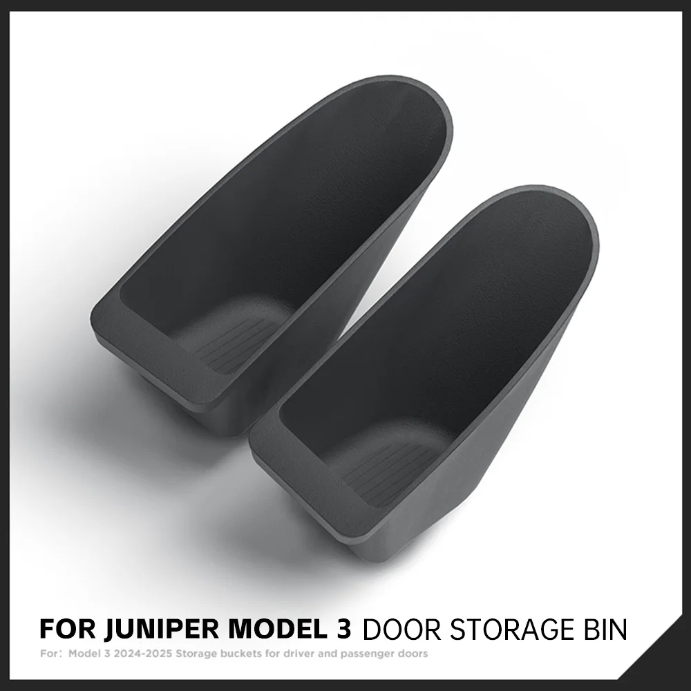 

For Tesla Model Y Juniper 2025 2026 Car Door Trash Bin Storage Bin Trash Can Front Door Storage Container Interior Accessories