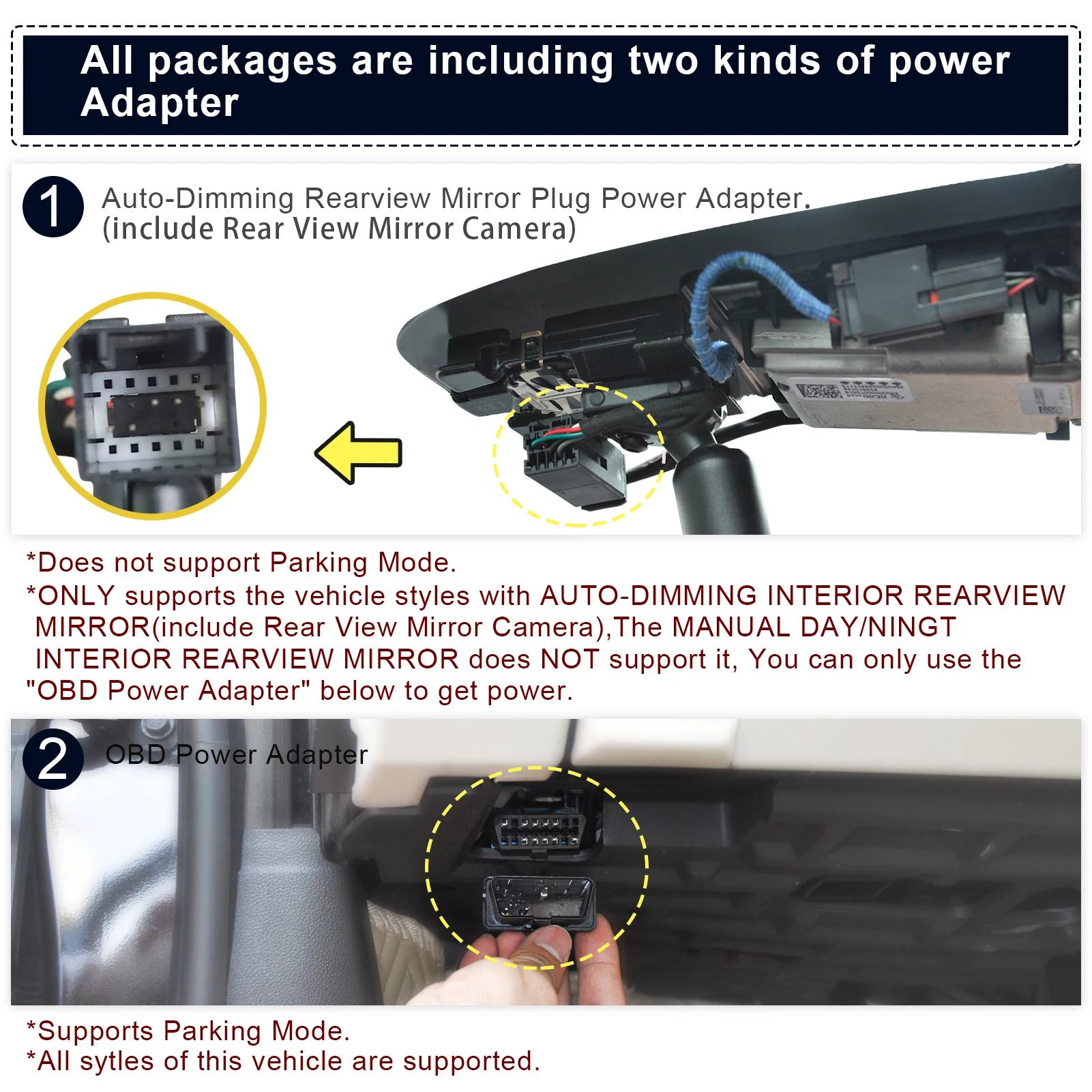 كاميرا داش Mangoal Front 4K والخلفية 1080P لكاديلاك XT4 (موديل C) 2024 2025 مع شاشة ركن السيارة وظيفة تطبيق مجاني WiFi