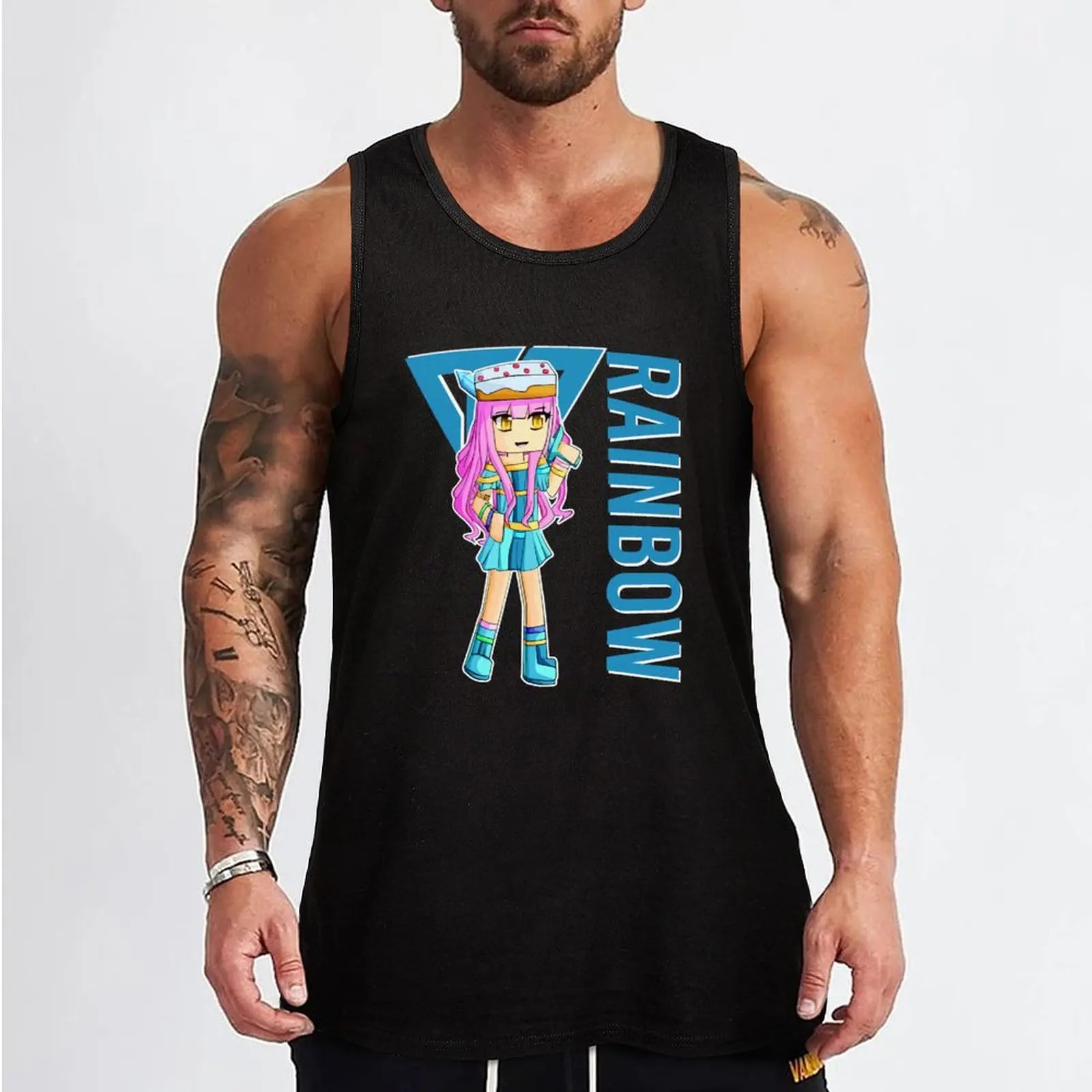 Rainbow gamer Itsfunneh Funneh Krew gamer fan art 2022 Tank Top Sleeveless T-shirt Men's gym clothing