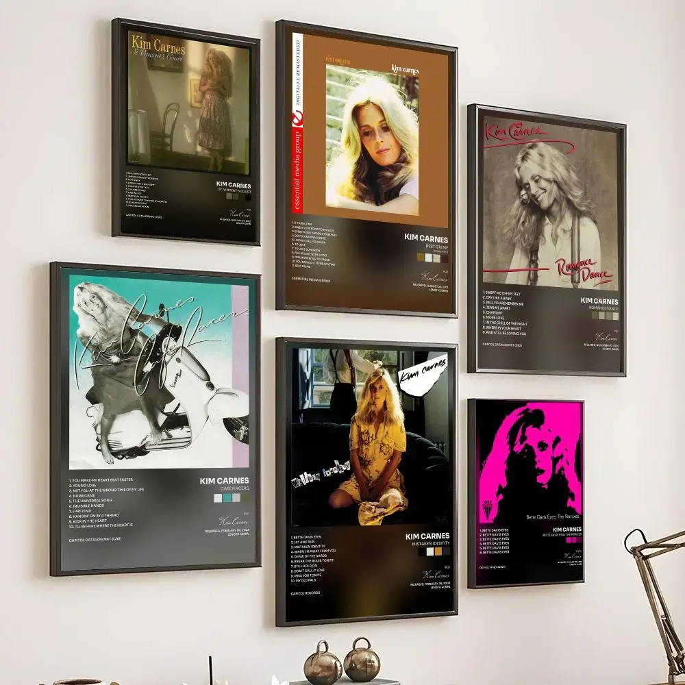 Singer K-Kim Carnes Poster Wall Art Prints for Living Room Bedroom Home Decor Decorative Pictures