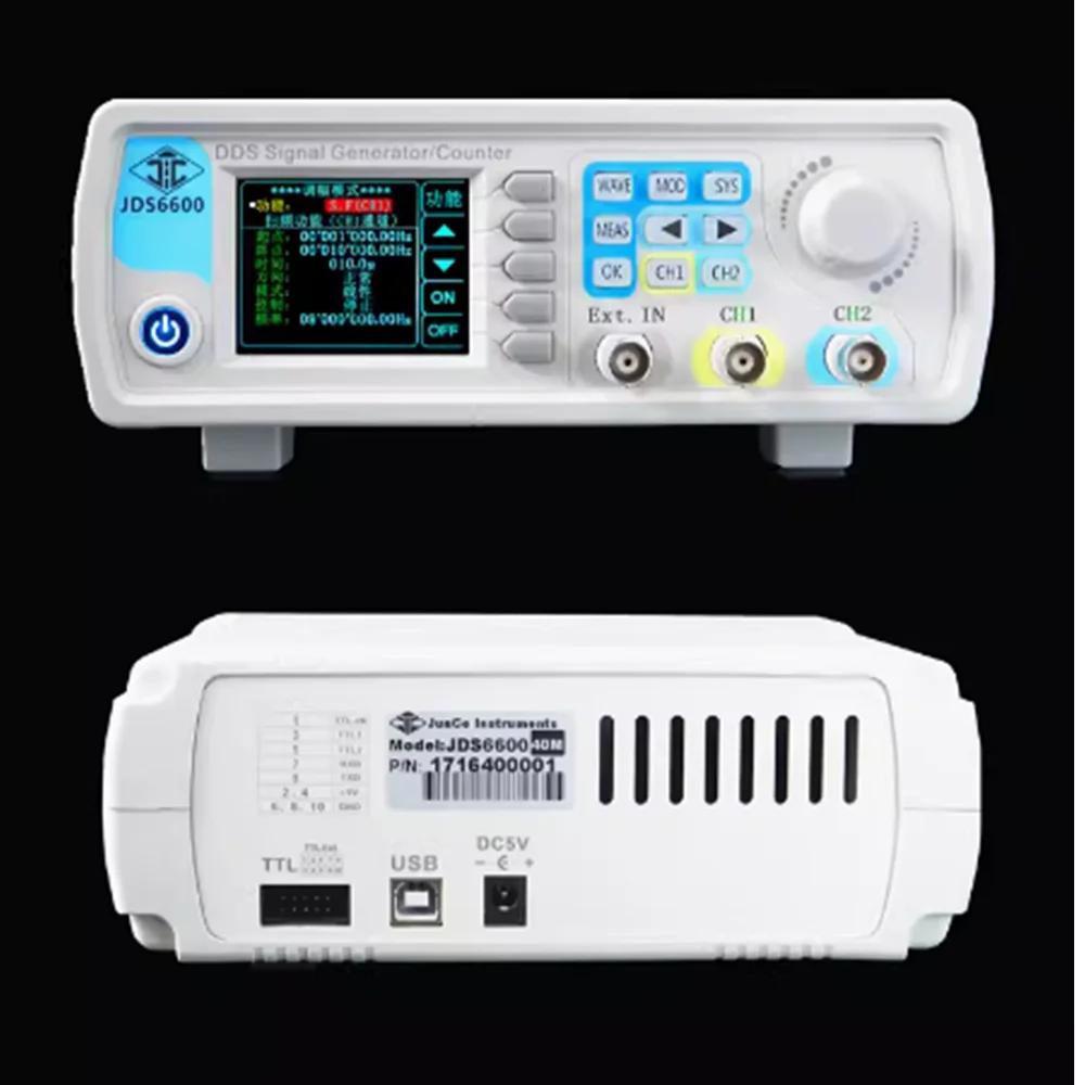 JDS6600 15-60MHz fully CNC DDS dual channel function signal generator source frequency meter frequency scanner