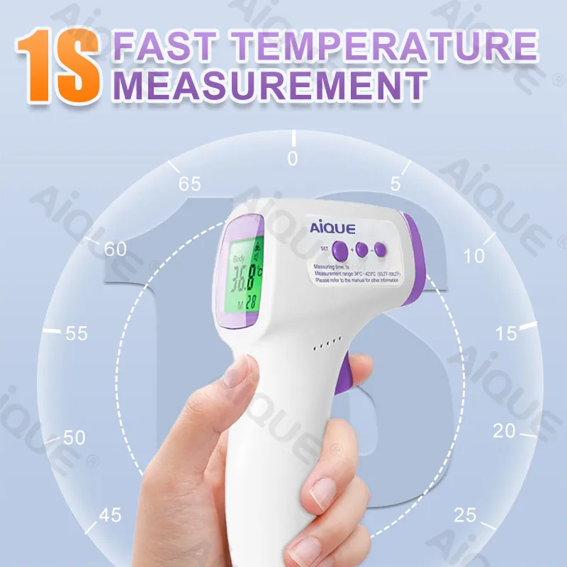 AiQUE Fast Thermometer Digital Children Fever Silent Clinical Termometrs Medical Household Non-contact Frontal High Temperature