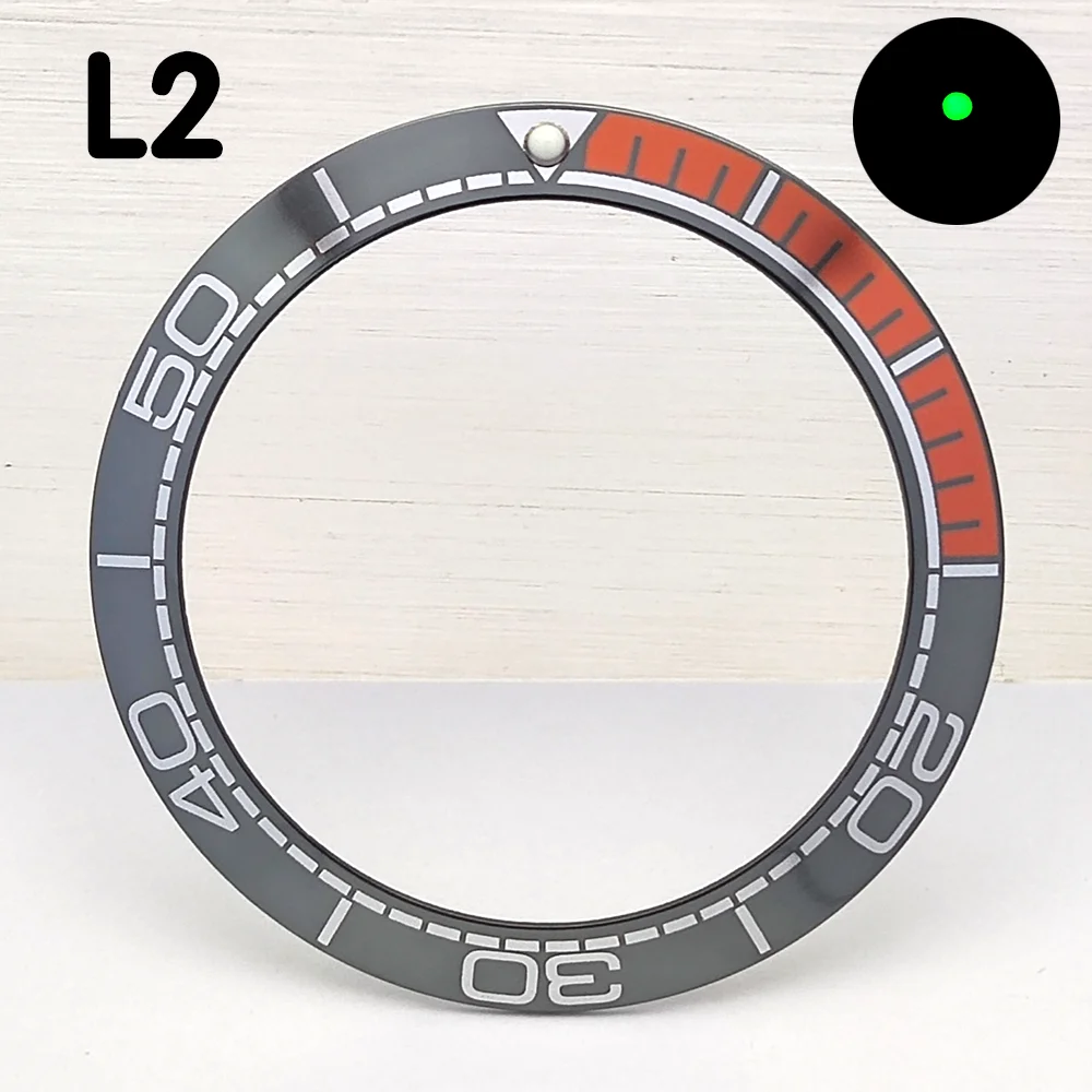 41.5mm Bezel Aluminum Bezel Green Luminous Bezel Fits 43mm Watch Case Parts Replacement Parts High Quality Watch Bezel