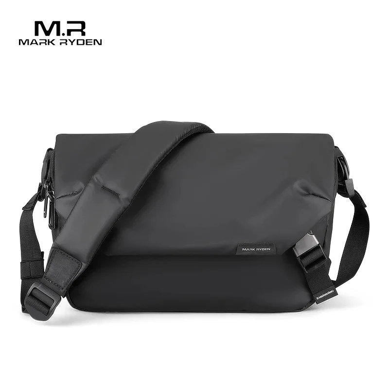 MARK RYDEN Men Crossbody Bag Light Weight Multi-function Sling Bag Men's Pack Solid Black Hip Hop Street Travel Male