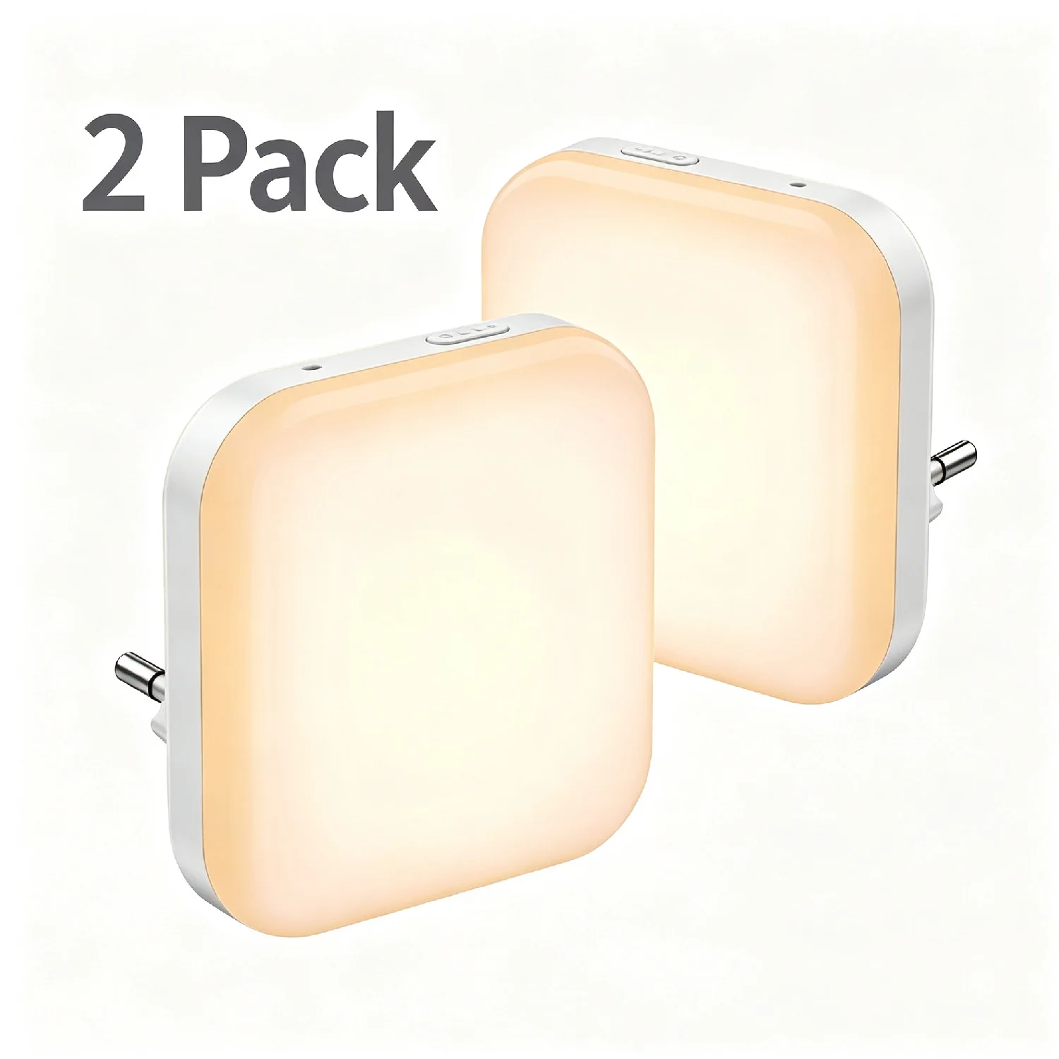 Dimmable Square Wall Plug‑in LED Night Lamp Button Control Warm White Light Energy Saving Nightlight For Indoor Bedroom Corridor