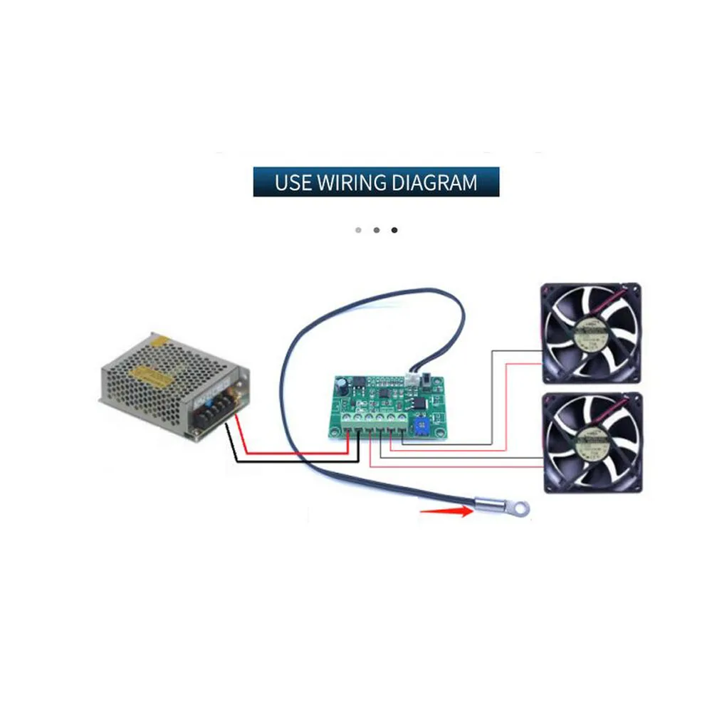 DC 12V 24V 4A Fan temperature control 2/3/4wire PC CPU Chassis fan speed regulation module PWM Thermostat Speed governor