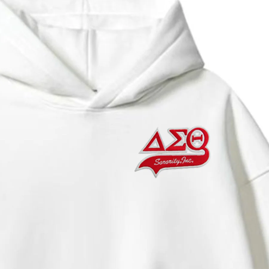 رقعة تطريز مسطحة بحروف يونانية من دلتا سيجما ثيتا، رمز ثقافي يوناني حديد على رقعة للقلنسوة والحقائب #2