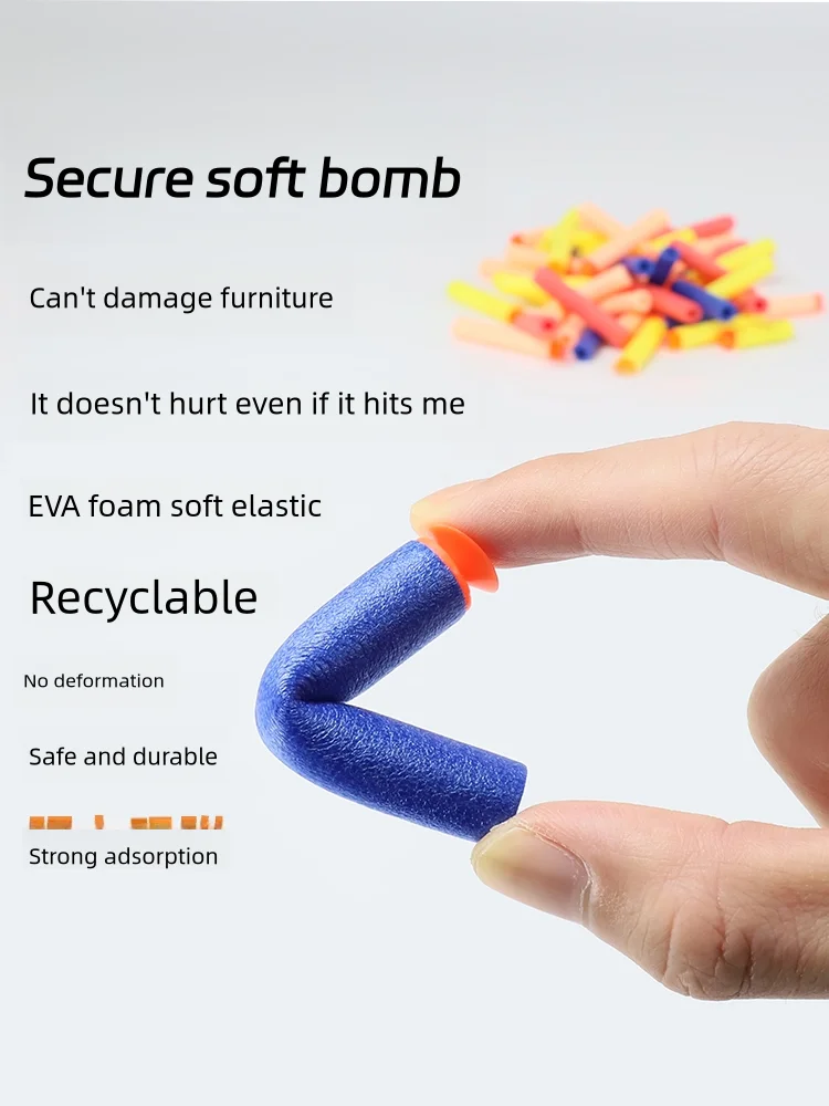 Over 6 years old 7.2cm blue100pcs For Nerf Soft Bullets Darts Round Head Refill Sponge Darts Kids Children Toy Gun Bullets For N