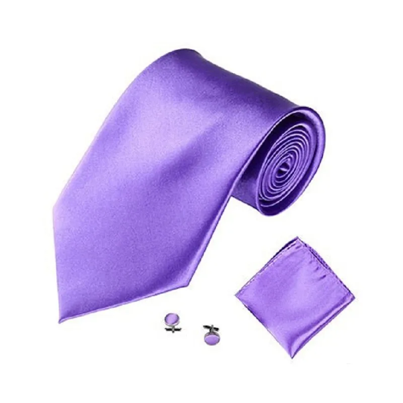 Men Neck Tie Set Business Polyester Pocket Square Ascot Sleeve Button Hanky Neckwear Handkerchief Necktie Wedding Office